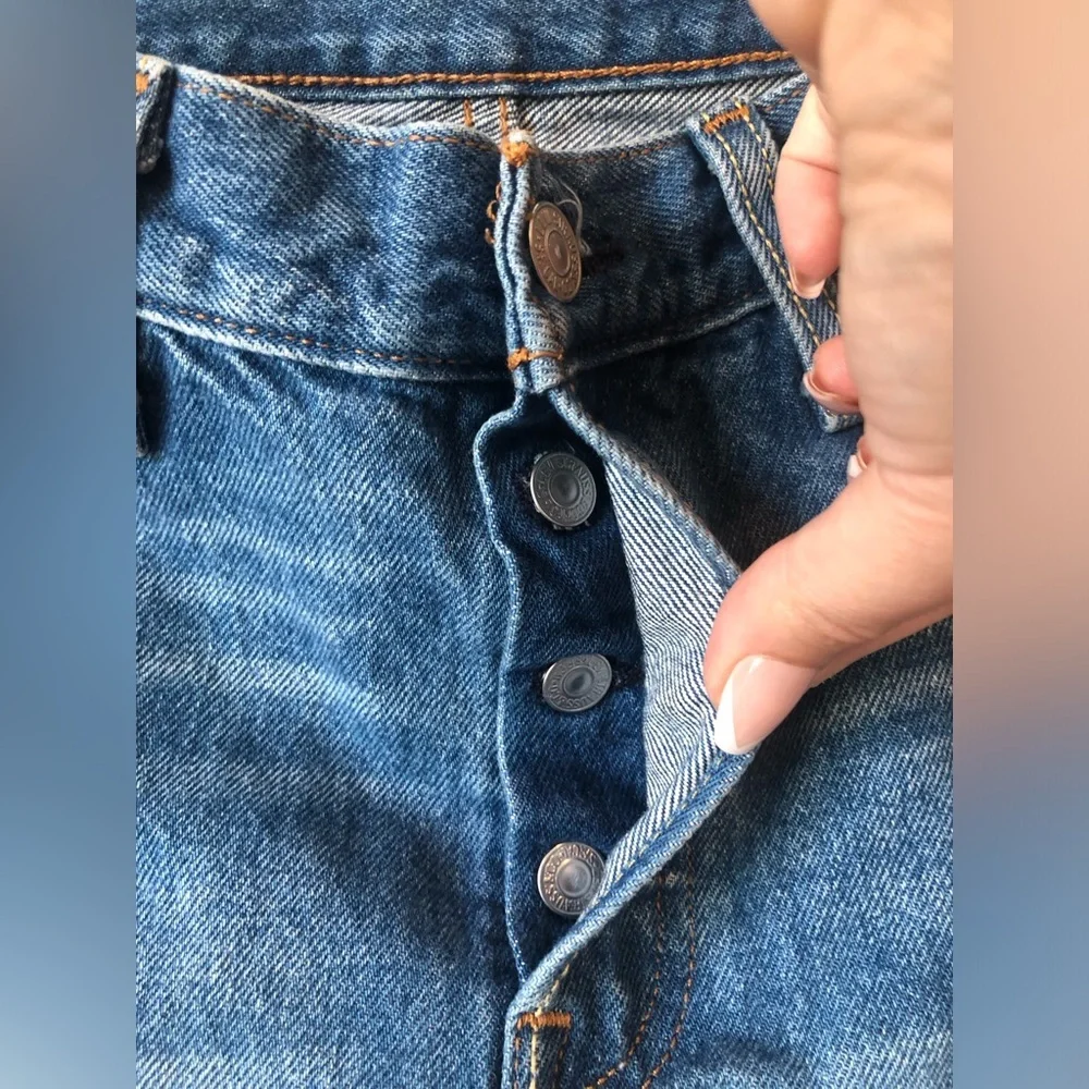 Levi’s 501 High Rise Button Fly Denim Shorts Size 27